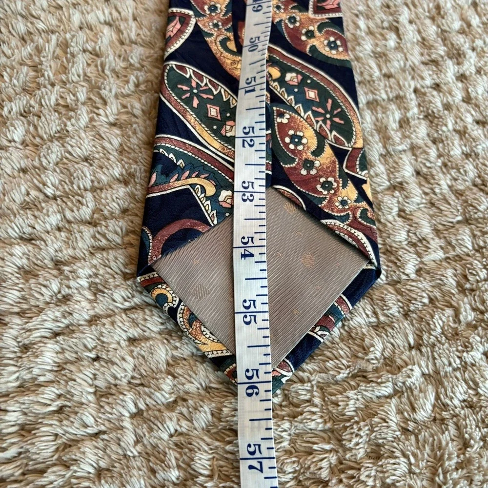 GIVENCHY Luxury Elegant Paisley Blue All Silk Tie Designer Necktie 4